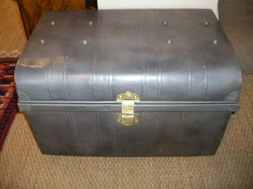victorian polished steel trunk