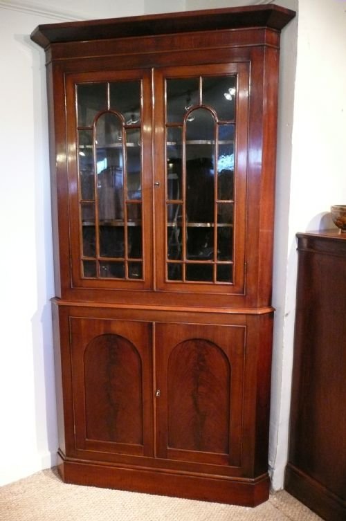 mahogany corner cabinet c1860