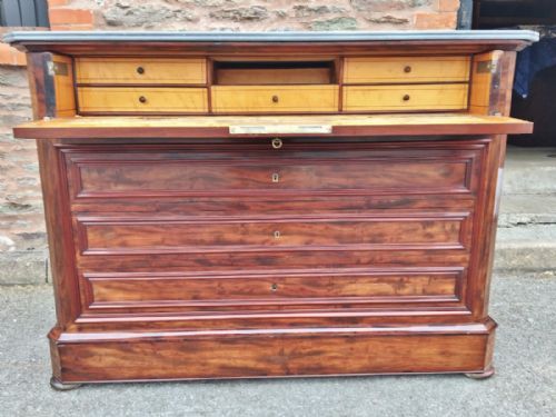 19th century mahogany secretaire chest of drawers