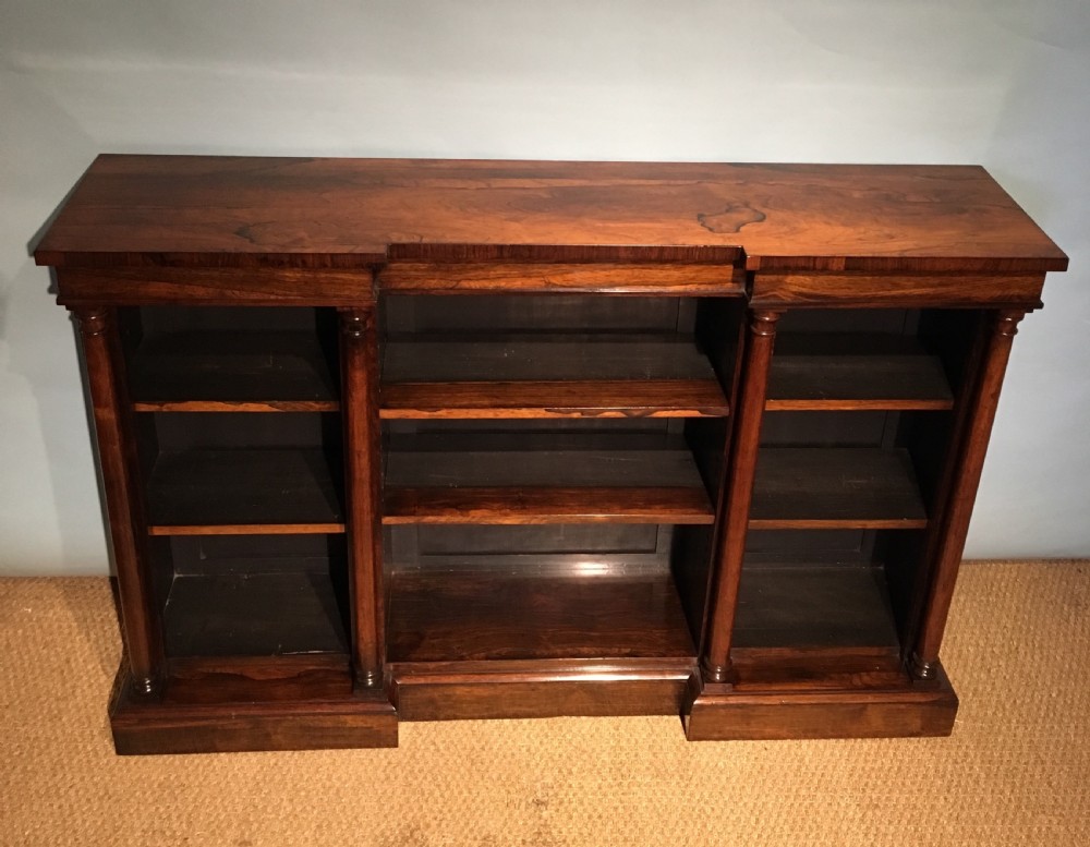 rosewood breakfront bookcase