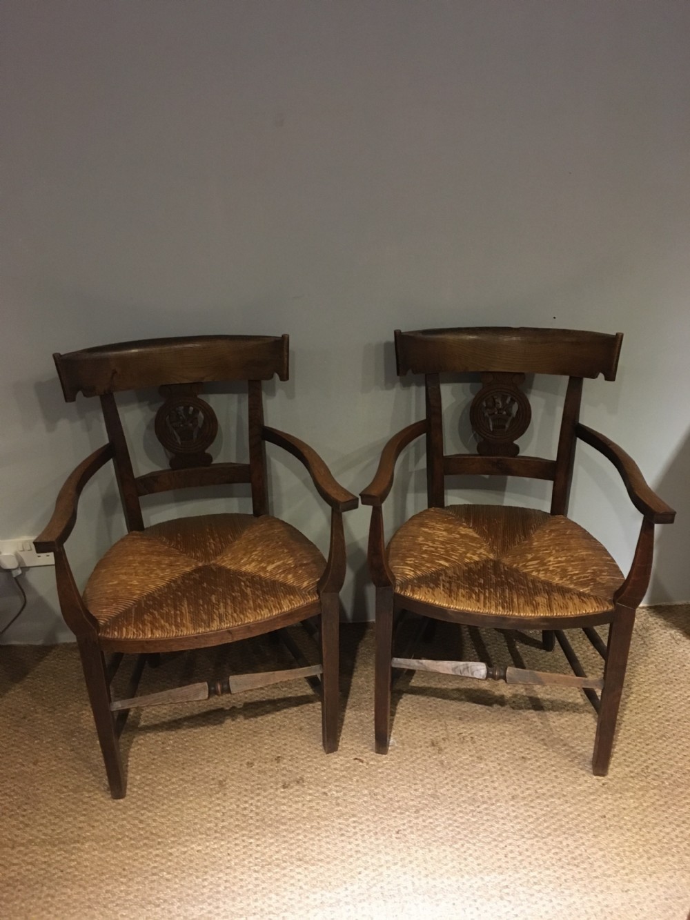 pair of country carver chairs