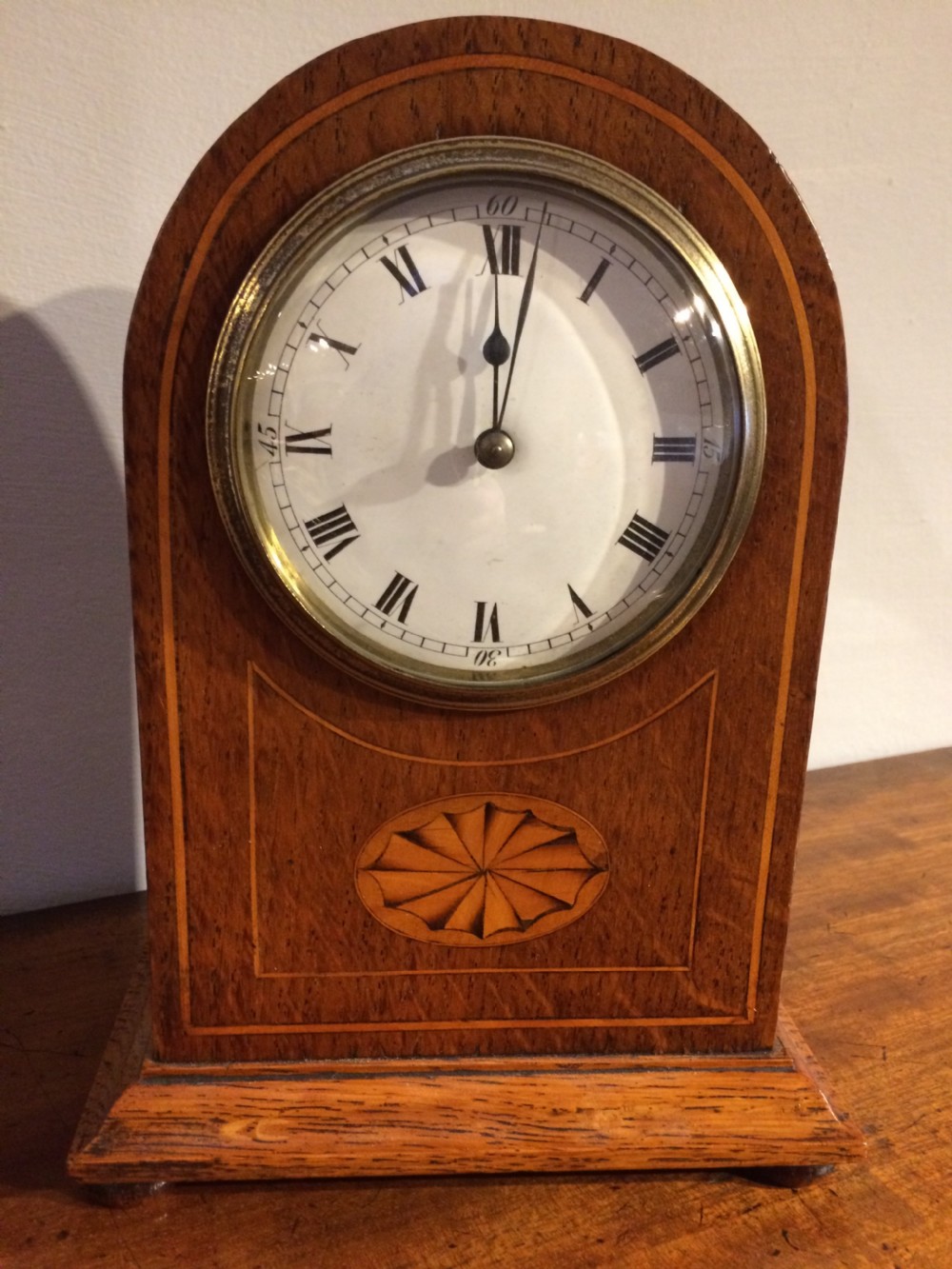 edwardian oak mantel clock