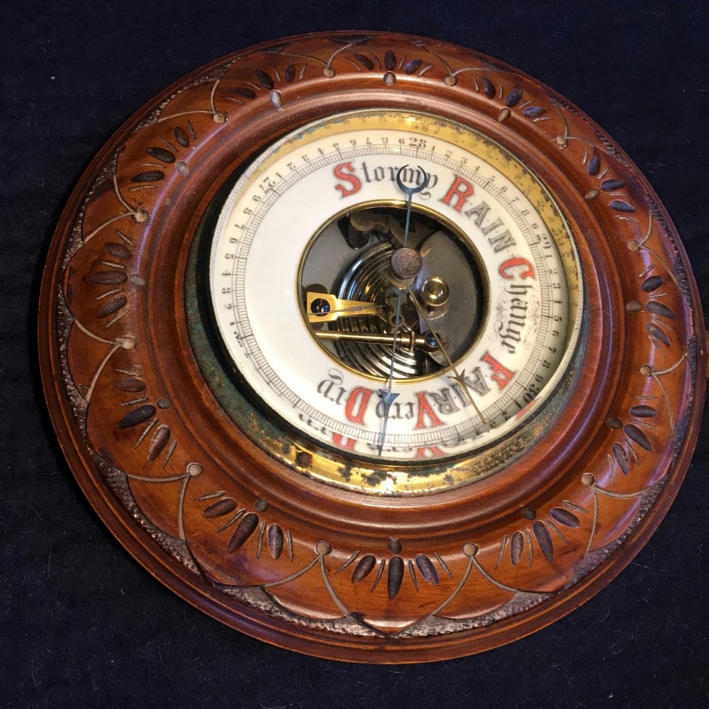 aneroid barometer in mahogany c 1910