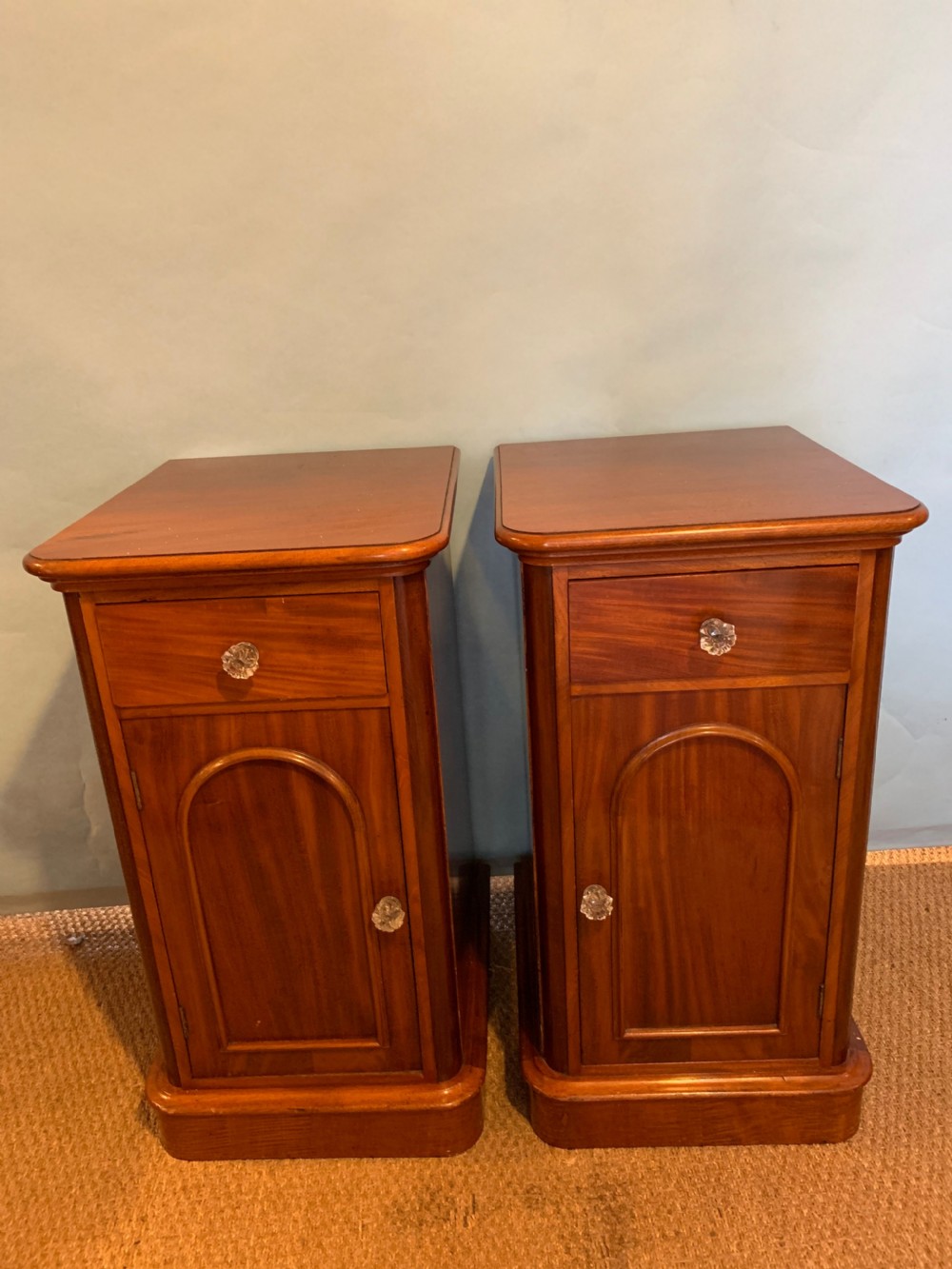pair of mahogany bedside cabinets