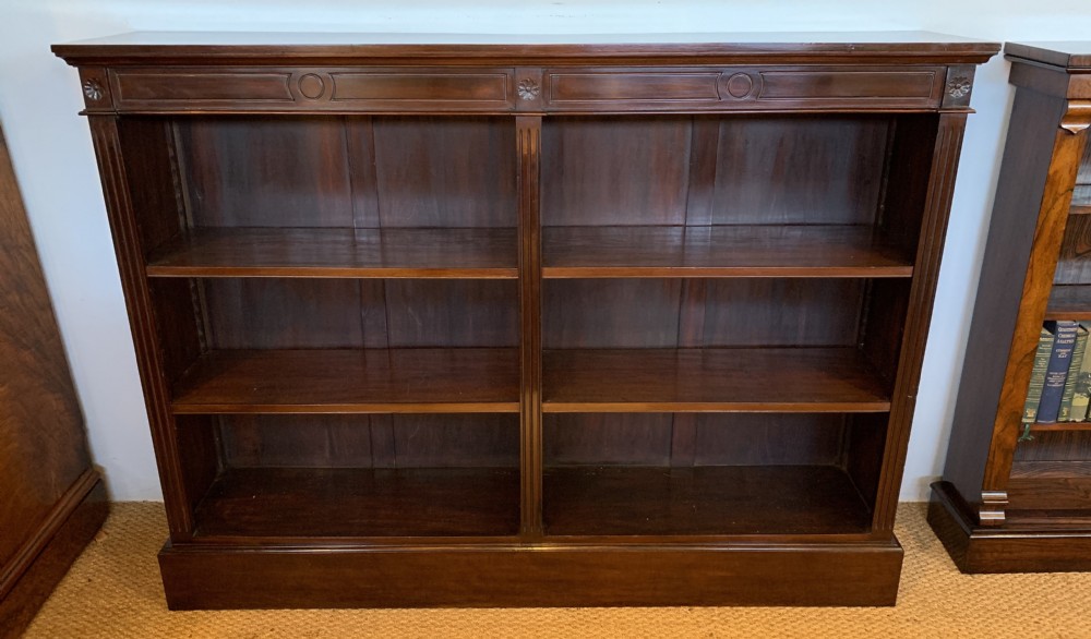 edwardian mahogany open bookcase