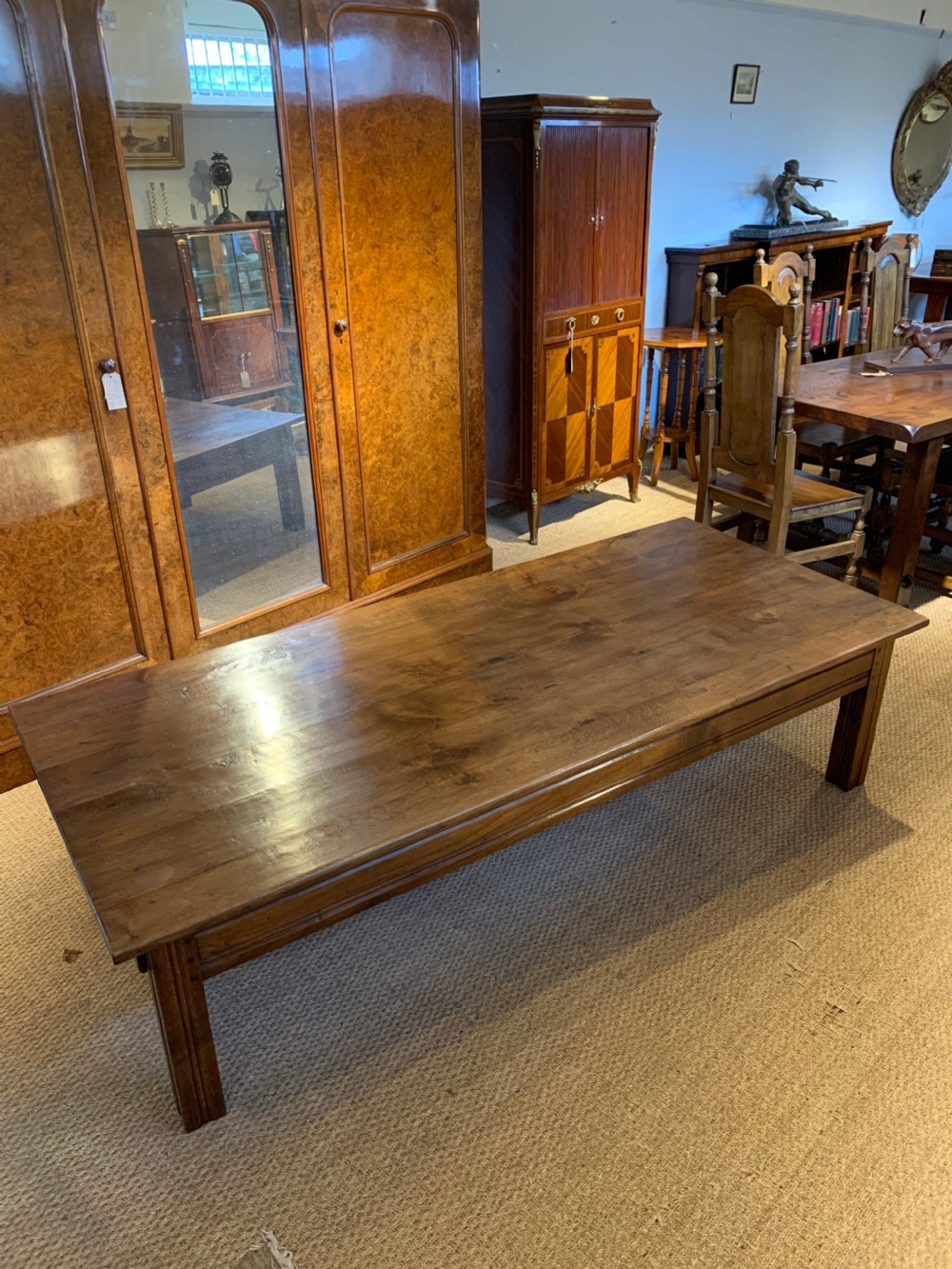 large oak coffee table 2 meters long