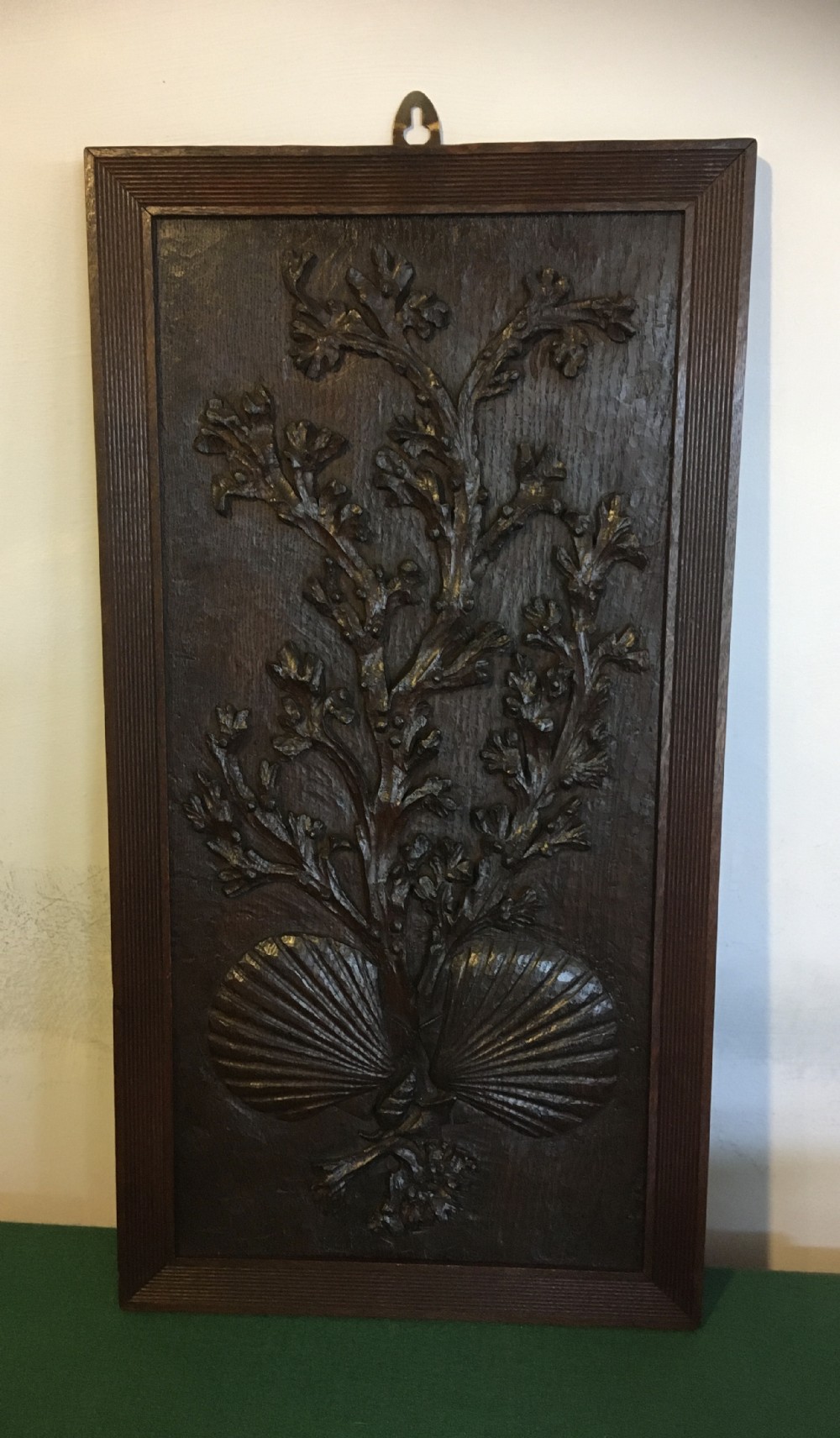 carved oak marine coastal plaque