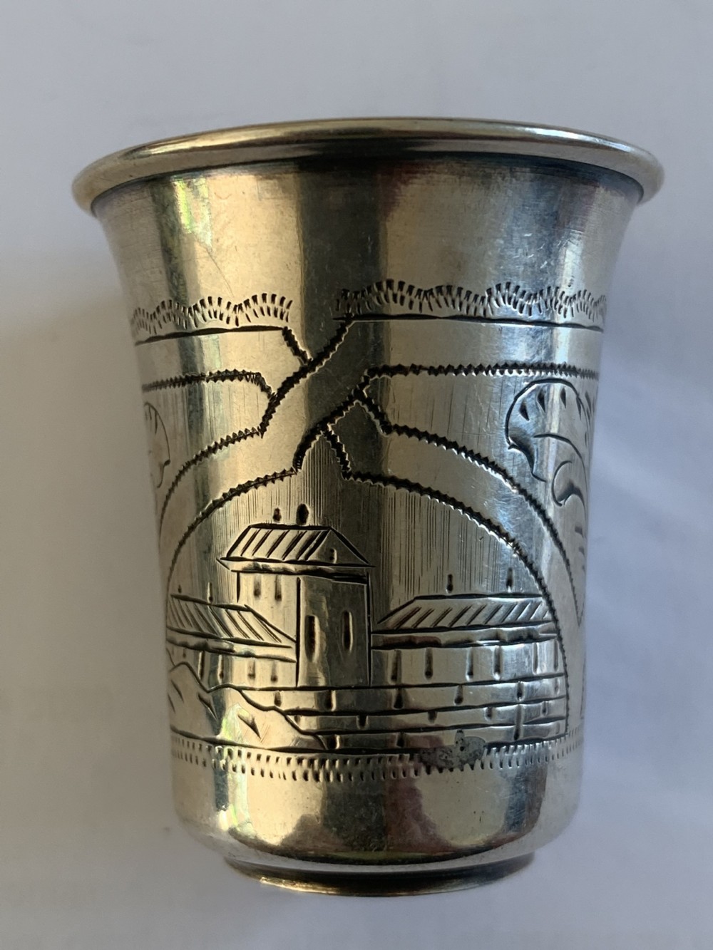 russian silver vodka cup
