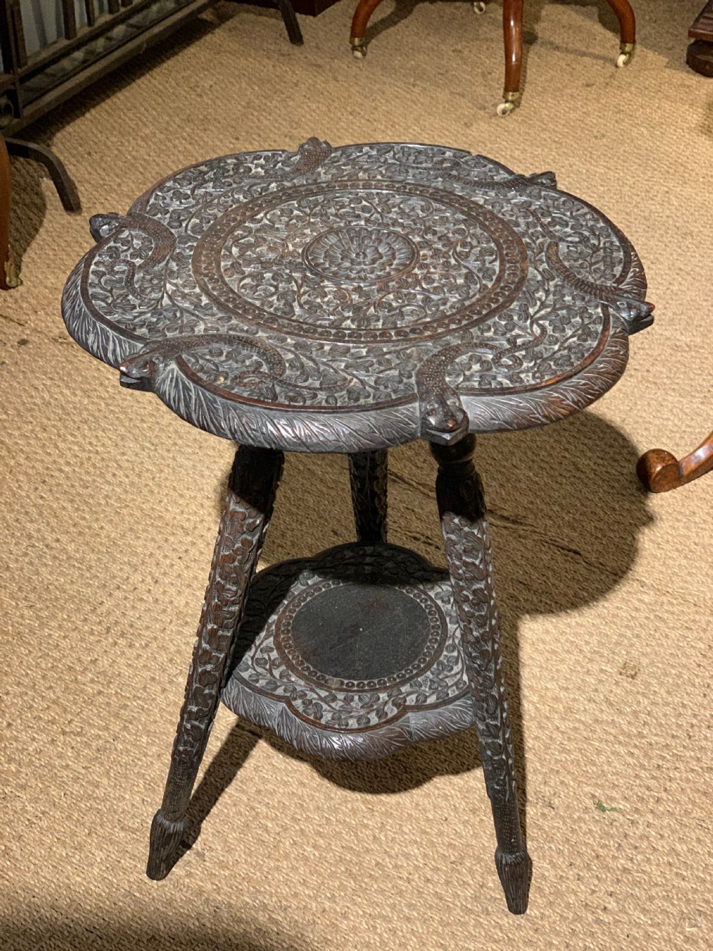 late 19th century indian lamp table