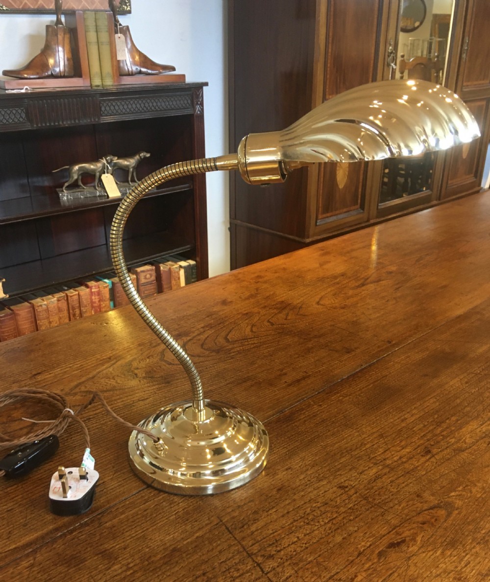 brass swan neck adjustable table lamp