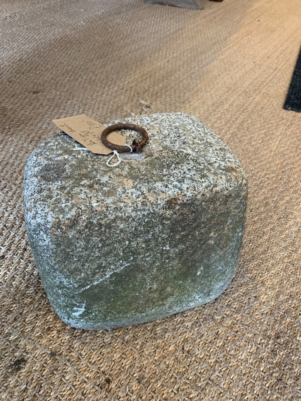 antique granite tethering block