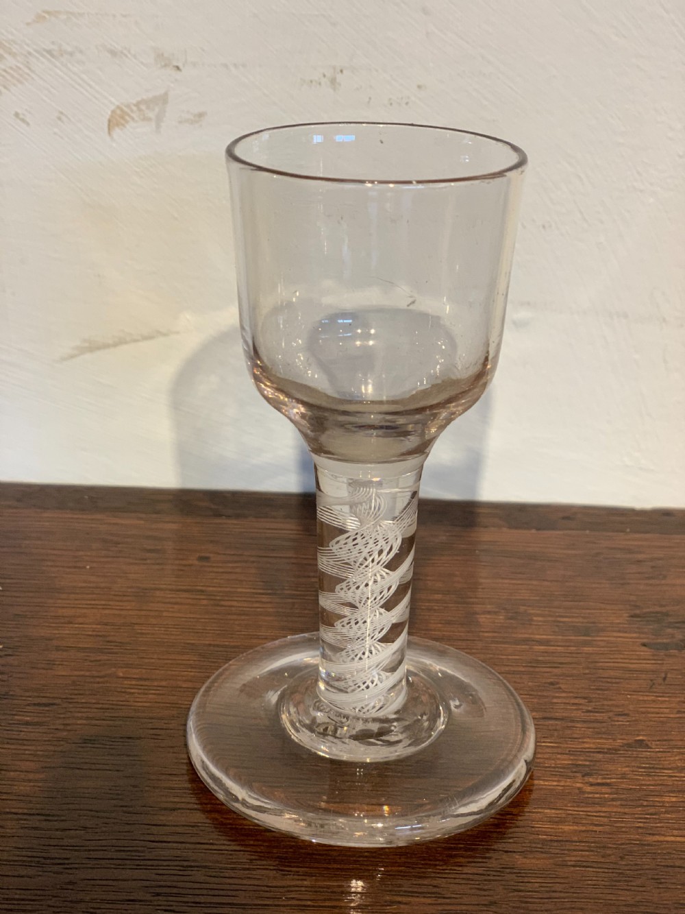 antique double air twist glass