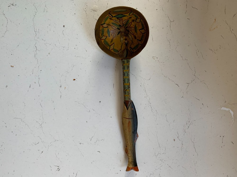 carved painted norwegian spoon