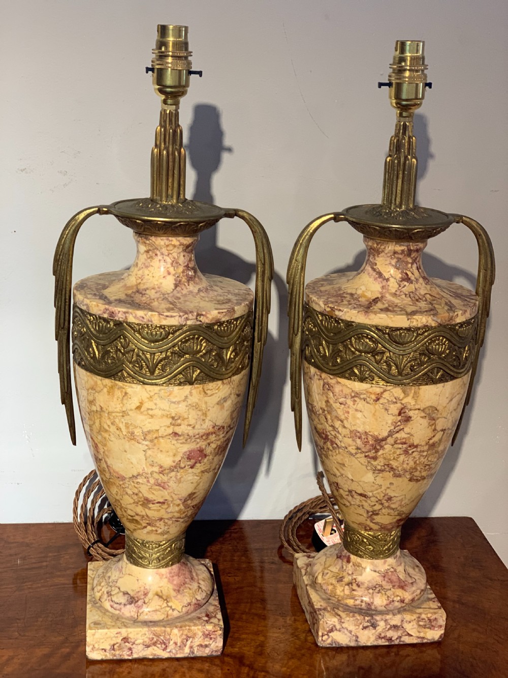 pair of art deco table lamps