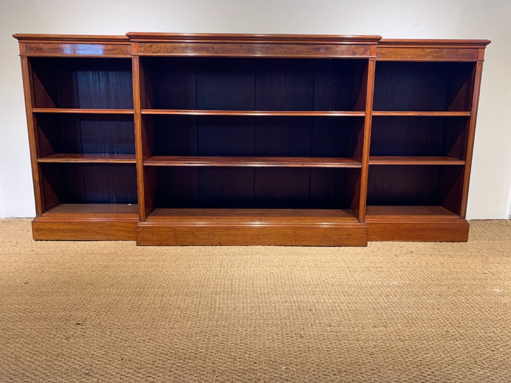 large victorian mahogany breakfront bookcase