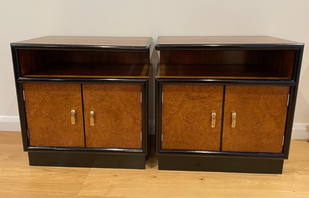 pair of art deco bedside cabinets
