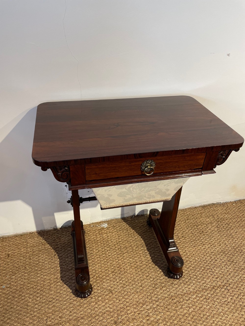 antique rosewood sewing table lamp table
