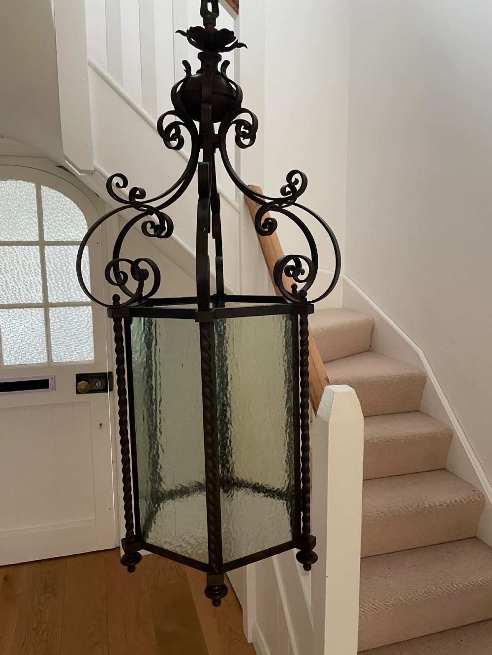 large wrought iron hallway lantern