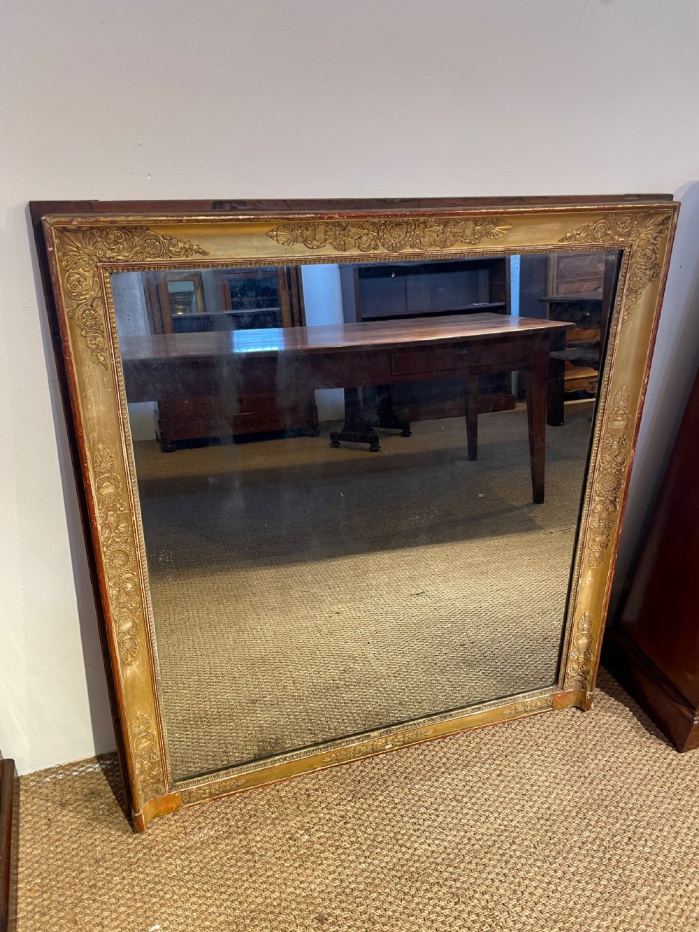 antique overmantle mirror