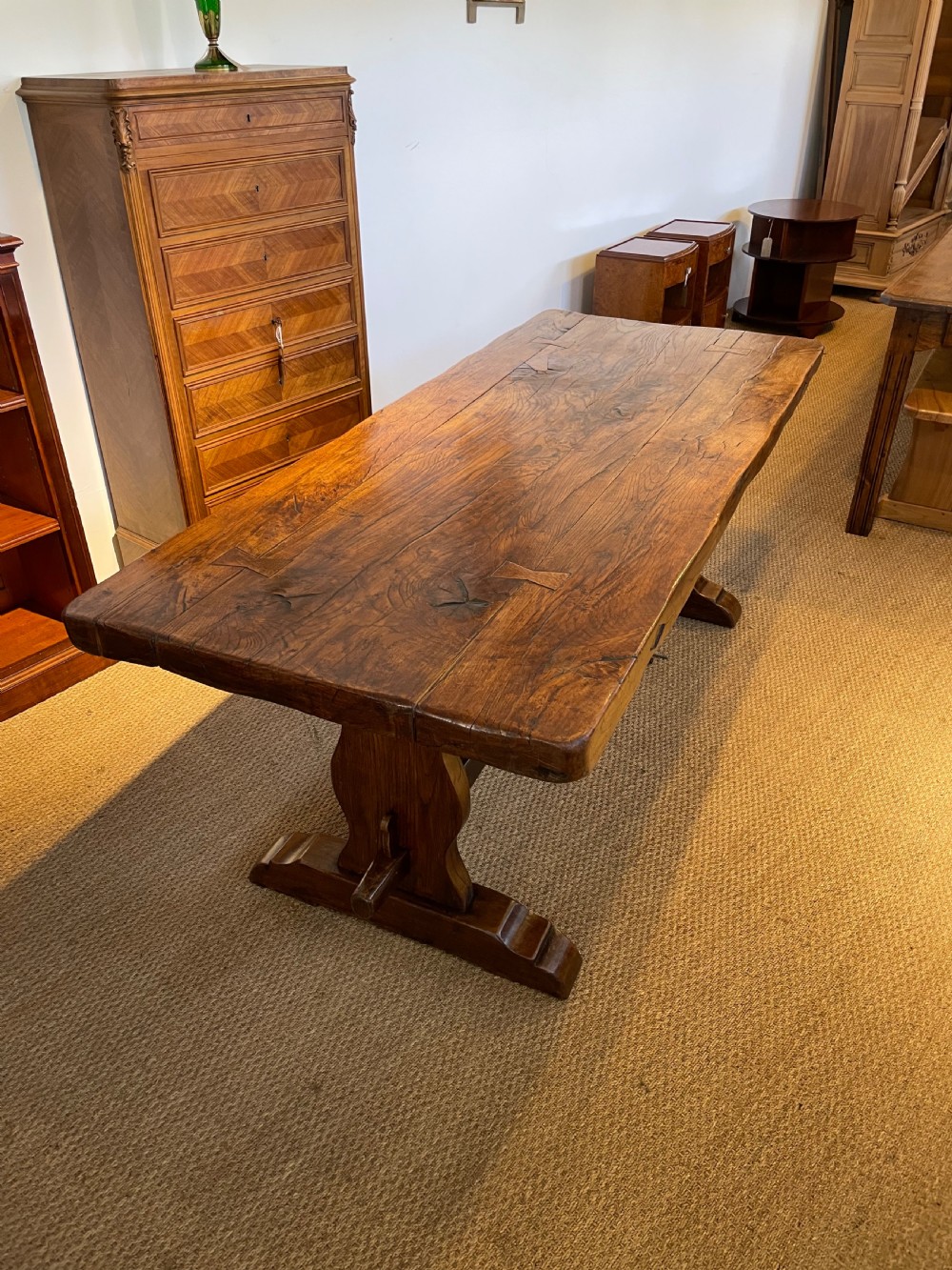 oak refectory table 203 cms