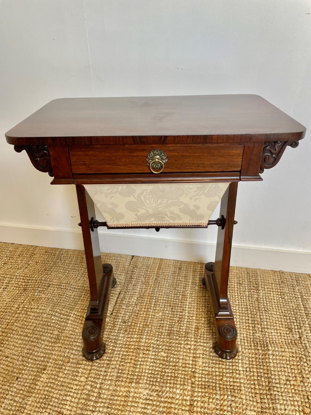 antique rosewood sewing table lamp table